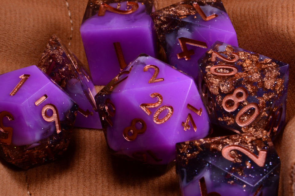 Copper Haze | Sharp Edge Dice | 7 Piece Set