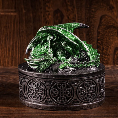 Sleeping Dragon - Resin Dice Box - Green