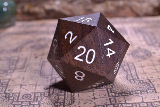 Ebony Wood | 33mm Oversized D20 Chonk