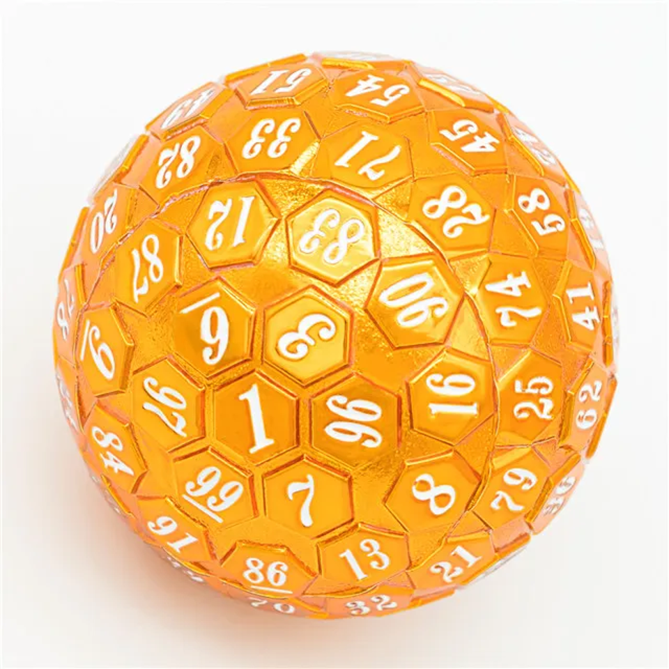 D100 | Solid Metal | Orange with White Font | 45mm