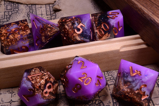 Copper Haze | Sharp Edge Dice | 7 Piece Set