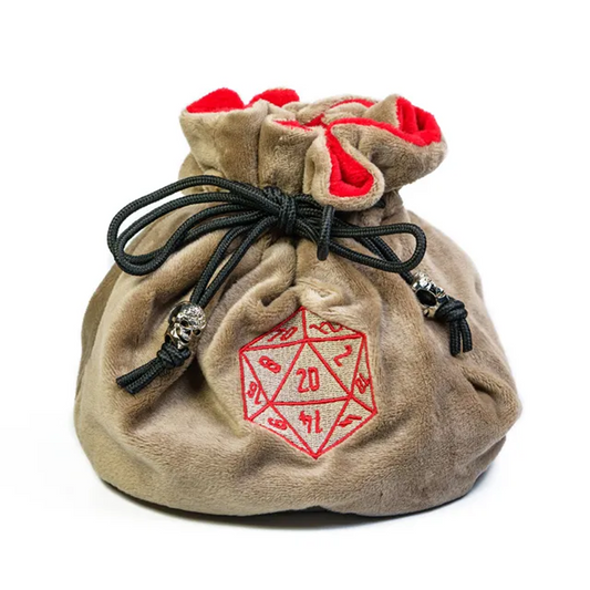 Velvet Vault | Super-Soft Large Dice Bag | Brown