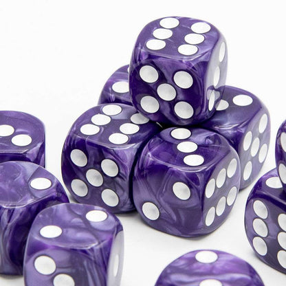 16mm D6 | Pearl Purple | Round Edge | 12 Pack