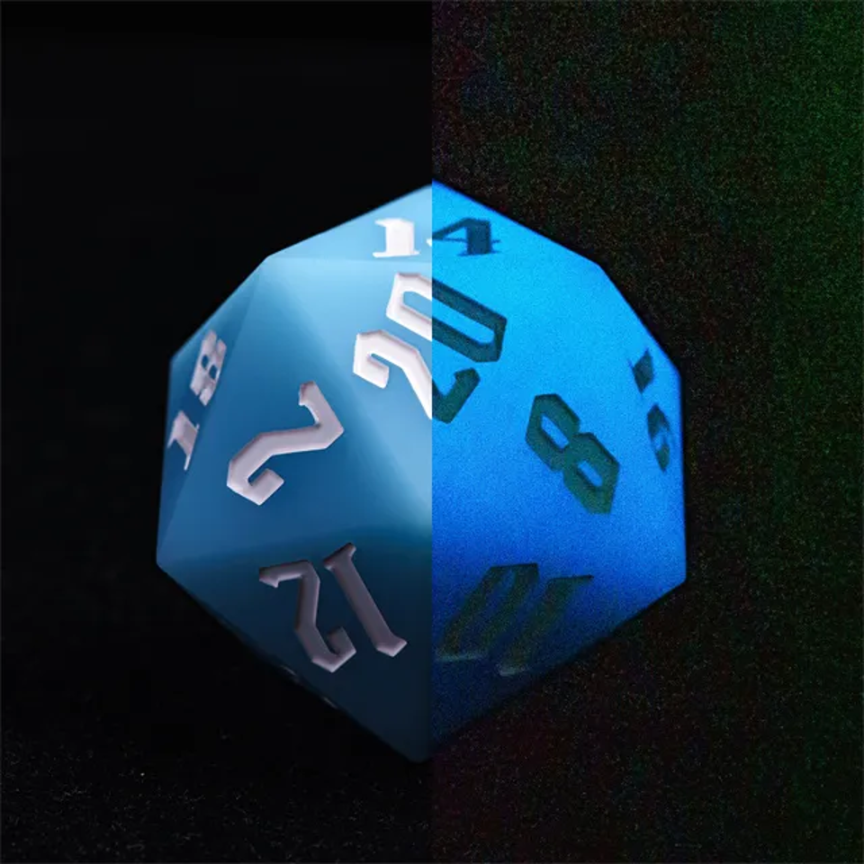 Jester's Bounce | 55mm Luminous D20 Silicone | Blue