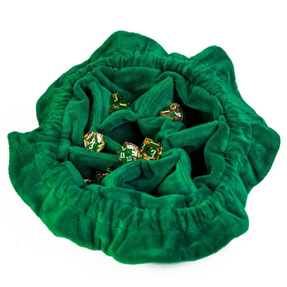 Flannel Drawstring Dice Bag - Green