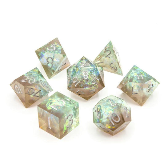 Sea Foam | Sharp Edge Dice | 7 Piece Set