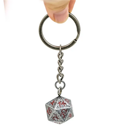 Keyring | Stone Effect | Metal D20