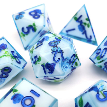 Enchanted China | ART CORE DICE | White and Blue Floral Print | 7 Piece Set