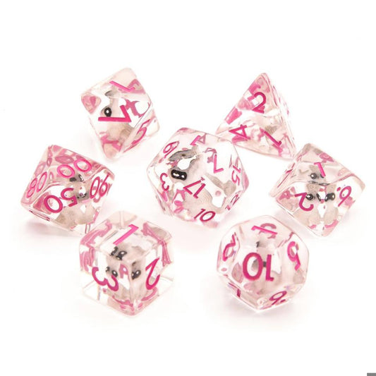 Rabbits | Resin Inclusion Dice | 7 Piece Set