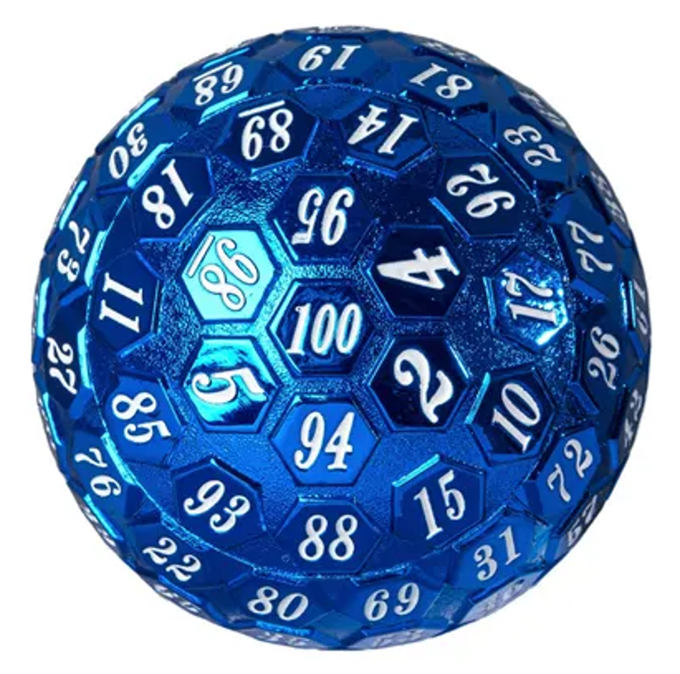Azure Oracle | Solid Metal Dice | 45MM D100