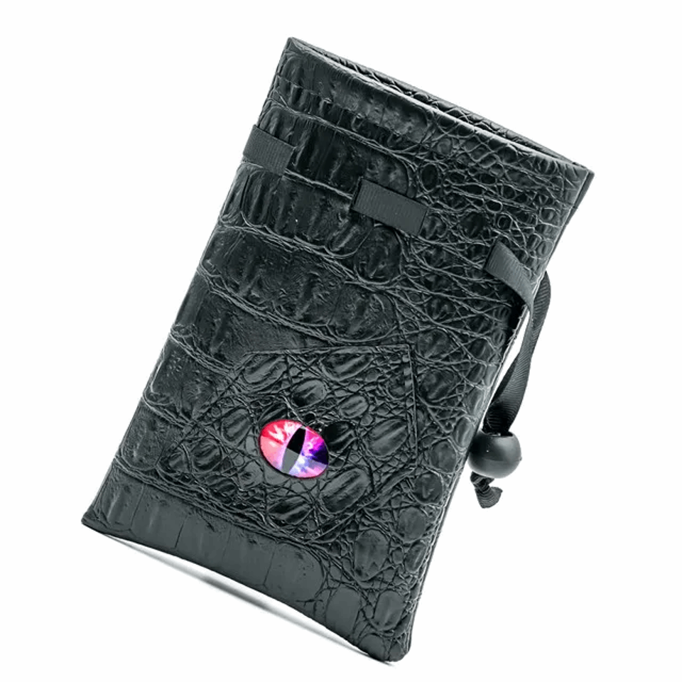 Dragon's Vault | Red/Blue Eye | Vegan Leather Dice Bag