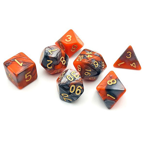 Molten Eclipse | Acrylic Dice | 7 Piece Set