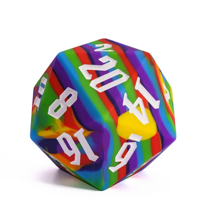 Jester's Bounce | D20 Silicone | Rainbow