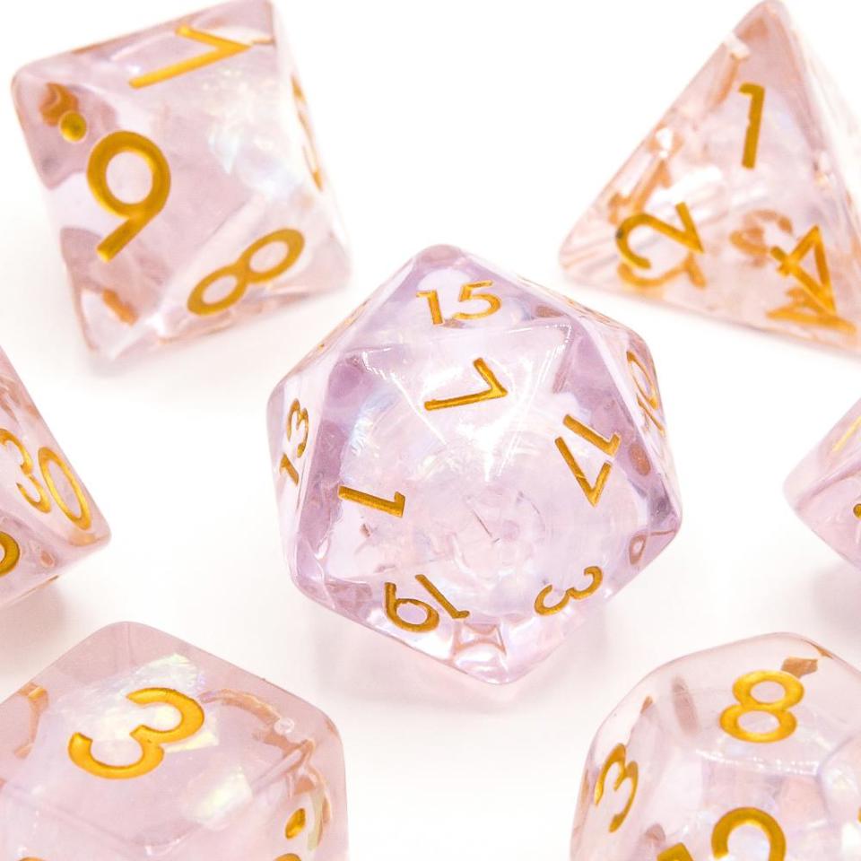 Ethereal Fae | Pink and Gold | Soft Edge | Resin | Dice Set