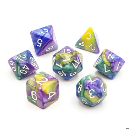 Lemonberry Swirl | Acrylic Dice | 7 Piece Set