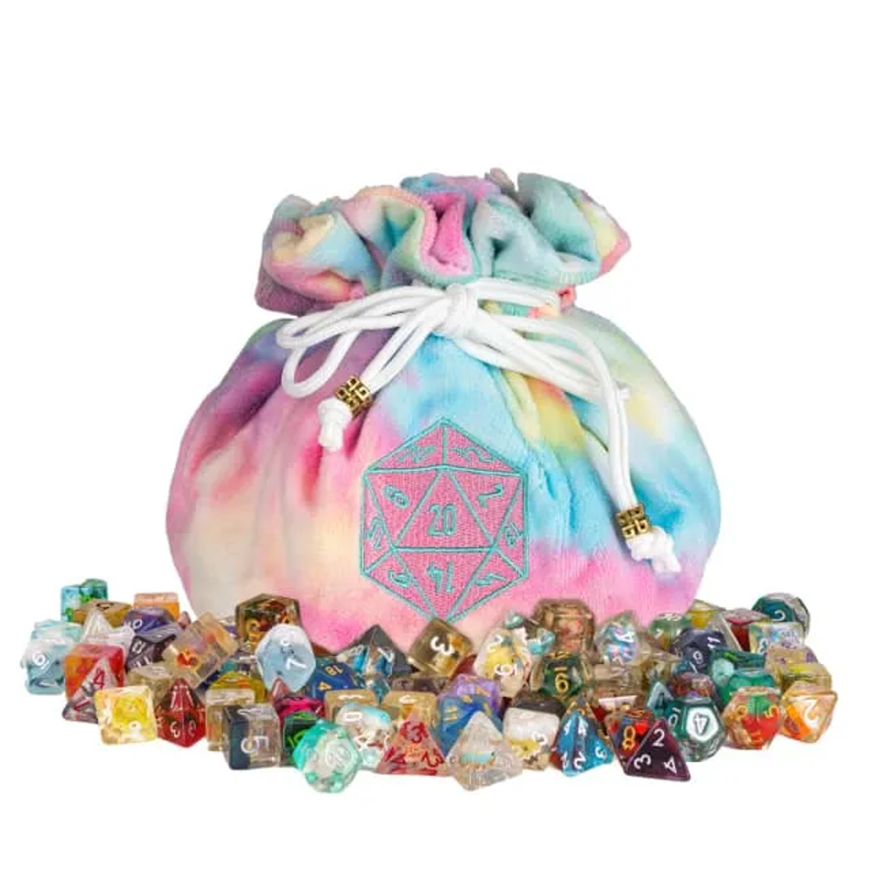 Velvet Vault | Super-Soft Large Dice Bag | Rainbow