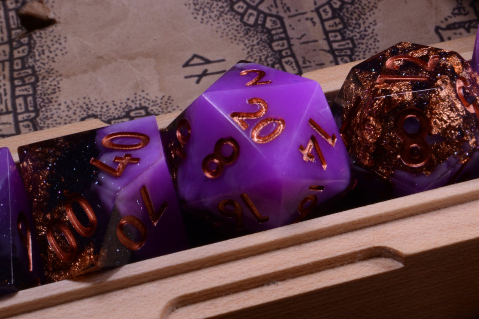 Copper Haze | Sharp Edge Dice | 7 Piece Set