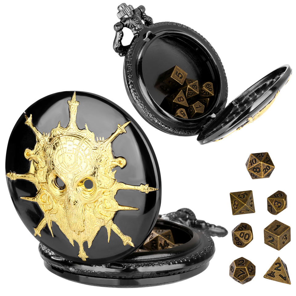 Death's Keeper | Pocket Watch Case | Black/Gold