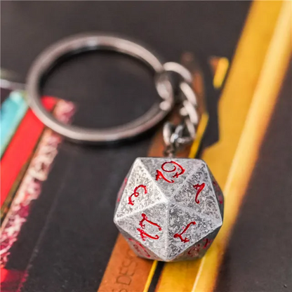 Keyring | Stone Effect | Metal D20