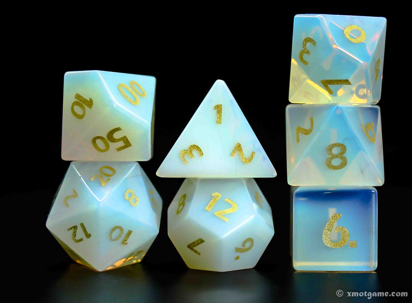 Opalite Gemstone Dice Set | Gemstone Dice Set | Dungeons and Dragons | Pathfinder | DND Dice | Dice Set | Polyhedral Dice Set | RPG Dice Set